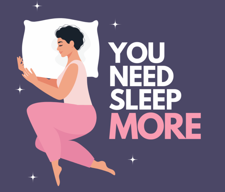 Blue and Pink You Need Sleep More Motivation Instagram Post